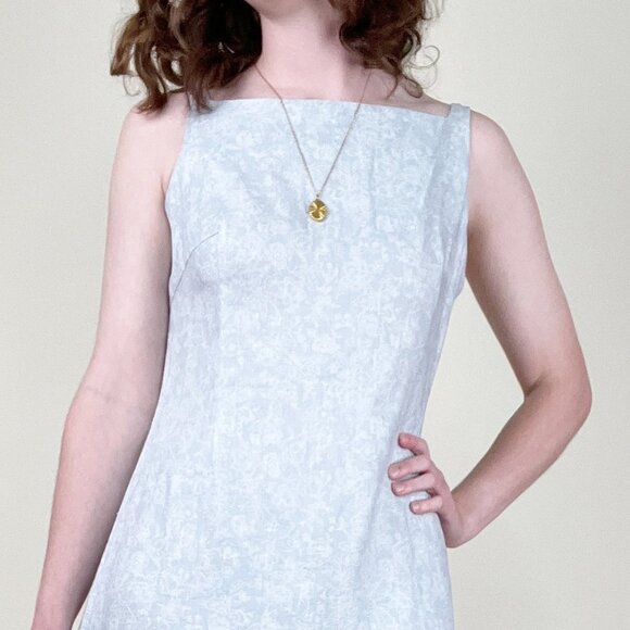 Vintage 100% Linen Gap Maxi Dress Floral Summer Sun Coastal Cowgirl Boho Beach - Picture 3 of 8